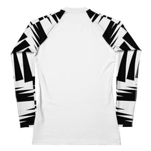 Load image into Gallery viewer, Women's Rash Guard and Layering Shirt in ZigZag Design on White Background