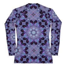 Load image into Gallery viewer, Women's Layering Shirt/ Rash Guard with UPF50+ in Kaleidoscope Rose Window