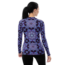 Load image into Gallery viewer, Women's Layering Shirt/ Rash Guard with UPF50+ in Kaleidoscope Rose Window