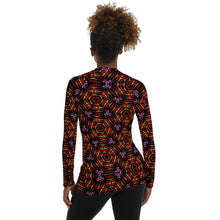Load image into Gallery viewer, Women's Rash Guard and Layering Shirt in Allover Ankara Style Design