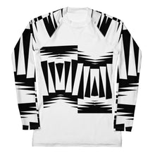 Load image into Gallery viewer, Women's Rash Guard and Layering Shirt in ZigZag Design on White Background