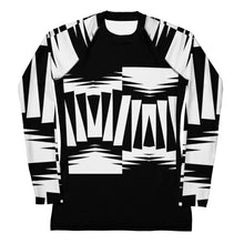 Load image into Gallery viewer, Women's Rash Guard and Layering Shirt ZigZag on Black Background