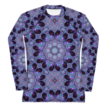 Load image into Gallery viewer, Women's Layering Shirt/ Rash Guard with UPF50+ in Kaleidoscope Rose Window
