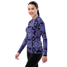 Load image into Gallery viewer, Women's Layering Shirt/ Rash Guard with UPF50+ in Kaleidoscope Rose Window