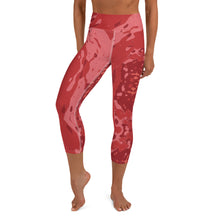 Load image into Gallery viewer, Women's High Waisted Pattern Leggings Capri Length Yoga Pants (Mid-Calf)- in "Pomegranate"