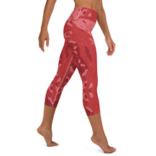 Load image into Gallery viewer, Women's High Waisted Pattern Leggings Capri Length Yoga Pants (Mid-Calf)- in "Pomegranate"