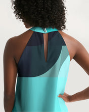 Load image into Gallery viewer, Colorblock Halter Dress in Sea Green Women's Halter Dress