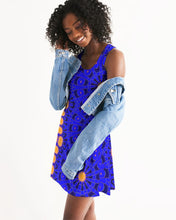 Load image into Gallery viewer, CURRENTLY SOLD OUT!! Thank you! :) Racerback Dress in Orange & Blue Sunburst