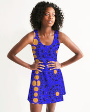 Load image into Gallery viewer, CURRENTLY SOLD OUT!! Thank you! :) Racerback Dress in Orange & Blue Sunburst