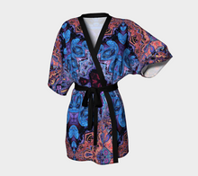 Load image into Gallery viewer, Ornate Blue Coral Tapestry Kimono Jacket with detachable Bamboo Belt