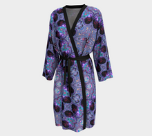 Load image into Gallery viewer, Rose Window Long Coverup/ Peignor with Bamboo Edging & detachable Belt