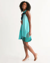 Load image into Gallery viewer, Colorblock Halter Dress in Sea Green Women's Halter Dress