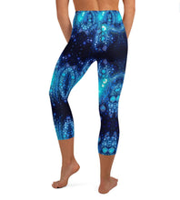 Load image into Gallery viewer, Yoga Leggings, High Waist Capri- Mermaid Hamsa