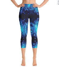 Load image into Gallery viewer, Yoga Leggings, High Waist Capri- Mermaid Hamsa