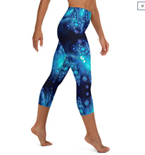 Load image into Gallery viewer, Yoga Leggings, High Waist Capri- Mermaid Hamsa