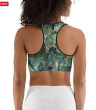 Load image into Gallery viewer, Sports Bra / Yoga Top- "Peacock Pandemonium"