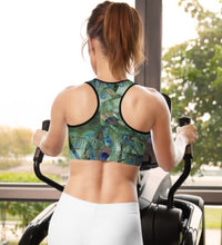 Load image into Gallery viewer, Sports Bra / Yoga Top- "Peacock Pandemonium"