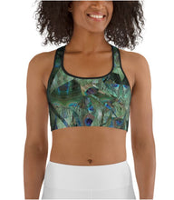 Load image into Gallery viewer, Sports Bra / Yoga Top- "Peacock Pandemonium"