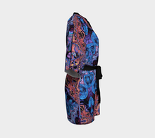 Load image into Gallery viewer, Ornate Blue Coral Tapestry Kimono Jacket with detachable Bamboo Belt