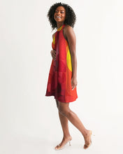 Load image into Gallery viewer, Pop Art Brights Red Yellow Orange Women's Halter Dress