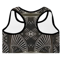 Load image into Gallery viewer, African Mudcloth Inspired Lined/Padded Sports Bra Yoga Top
