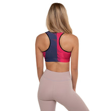 Load image into Gallery viewer, Red and Navy Colorblock Lined/Padded Sports Bra Yoga Top
