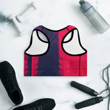 Load image into Gallery viewer, Red and Navy Colorblock Lined/Padded Sports Bra Yoga Top