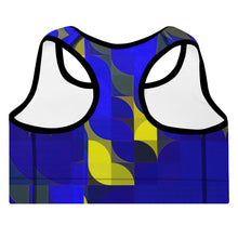 Load image into Gallery viewer, Royal Blue & Yellow Colorblock Lined/Padded Sports Bra Yoga Top