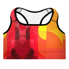 Load image into Gallery viewer, Red Orange Yellow Colorblock Lined/Padded Sports Bra Yoga Top