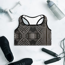 Load image into Gallery viewer, African Mudcloth Inspired Lined/Padded Sports Bra Yoga Top