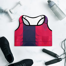 Load image into Gallery viewer, Red and Navy Colorblock Lined/Padded Sports Bra Yoga Top