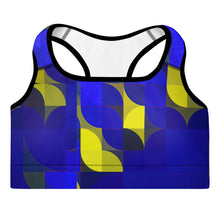 Load image into Gallery viewer, Royal Blue & Yellow Colorblock Lined/Padded Sports Bra Yoga Top