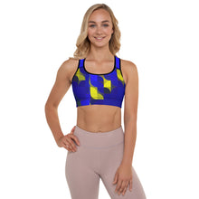 Load image into Gallery viewer, Royal Blue & Yellow Colorblock Lined/Padded Sports Bra Yoga Top