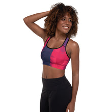 Load image into Gallery viewer, Red and Navy Colorblock Lined/Padded Sports Bra Yoga Top