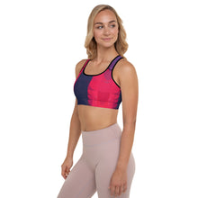Load image into Gallery viewer, Red and Navy Colorblock Lined/Padded Sports Bra Yoga Top