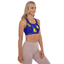 Load image into Gallery viewer, Royal Blue & Yellow Colorblock Lined/Padded Sports Bra Yoga Top