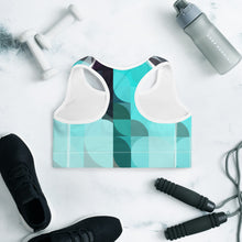 Load image into Gallery viewer, Sea Green Colorblock Lined/Padded Sports Bra Yoga Top
