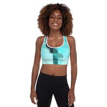 Load image into Gallery viewer, Sea Green Colorblock Lined/Padded Sports Bra Yoga Top