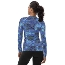Load image into Gallery viewer, Women's Rash Guard/Layering Shirt with UPF50+ Fabric in Blue Octopus