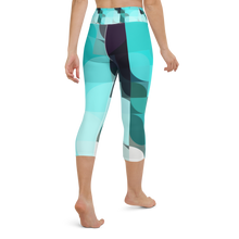 Load image into Gallery viewer, Sea Green Colorblock Yoga Waist Capri Leggings