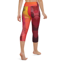 Load image into Gallery viewer, Sunset Colors Yoga Waist Capri Leggings