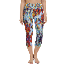 Load image into Gallery viewer, Expressionistic Landscape Figure Flattering Yoga Waist Capri Leggings