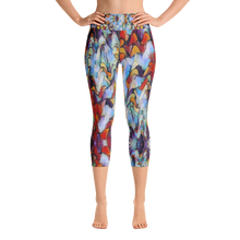 Load image into Gallery viewer, Expressionistic Landscape Figure Flattering Yoga Waist Capri Leggings
