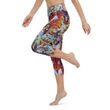 Load image into Gallery viewer, Expressionistic Landscape Figure Flattering Yoga Waist Capri Leggings