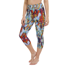 Load image into Gallery viewer, Expressionistic Landscape Figure Flattering Yoga Waist Capri Leggings