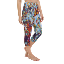 Load image into Gallery viewer, Expressionistic Landscape Figure Flattering Yoga Waist Capri Leggings