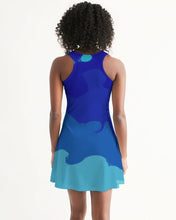 Load image into Gallery viewer, Racerback Dress in Painted Blue Waves