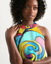 Load image into Gallery viewer, Watercolor Loops  Women's Halter Dress