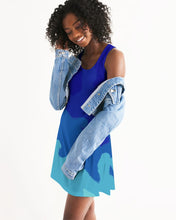 Load image into Gallery viewer, Racerback Dress in Painted Blue Waves
