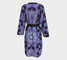 Load image into Gallery viewer, Rose Window Long Coverup/ Peignor with Bamboo Edging & detachable Belt